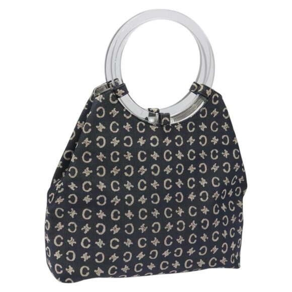 CELINE C Sulky Circle Shoulder Bag Canvas Navy Clear Auth 114765 - Picture 1 of 16